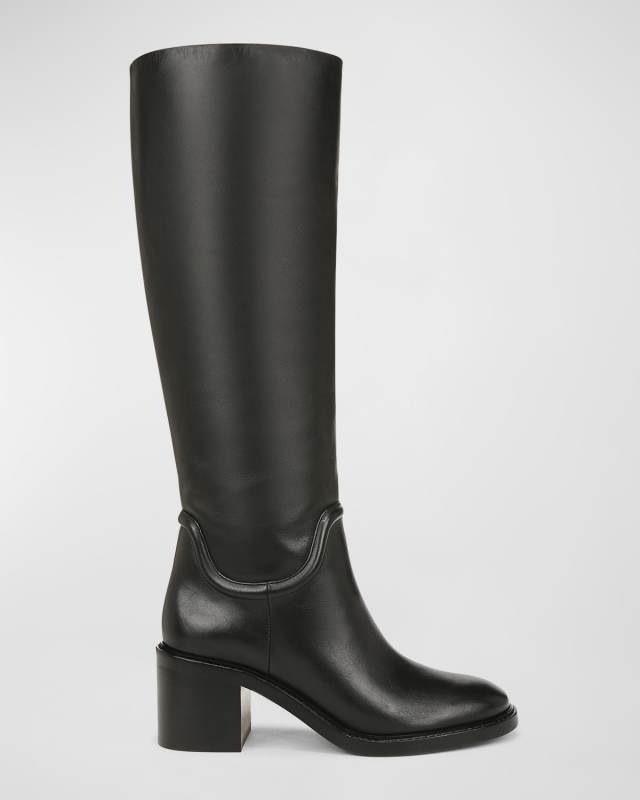 Fabian Block-Heeled Leather Boots